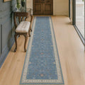 Hazo Haus Non Slip 10ft Long Hallway Runner Rug Blue by HazoHaus