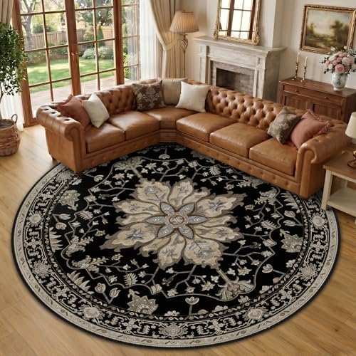 RELEANY Washable Area Rug, Round 10ft by RELEANY