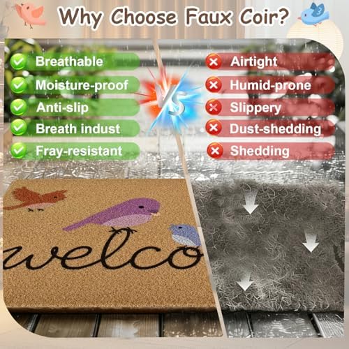 Yinhua Coir Door Mat 17"x30", Welcome Mat - Image 5