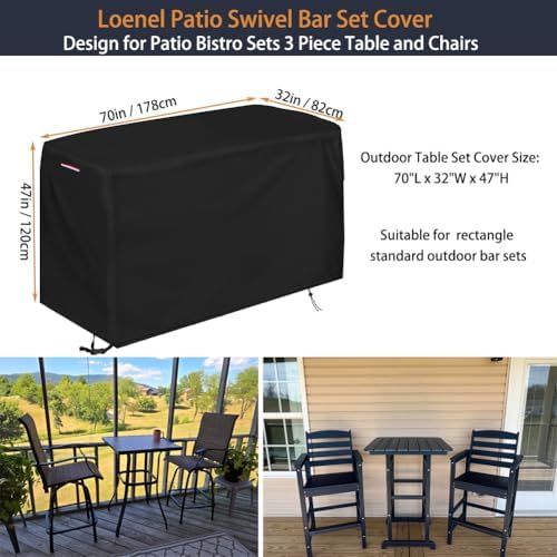 Patio Waterproof Swivel Bar Set Covers - Image 3