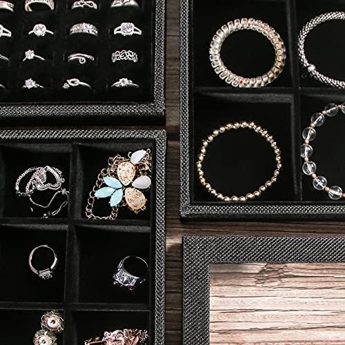 Julysky 4 Pcs/set Stackable Jewelry Organizer Trays - Image 6