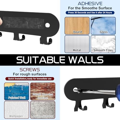 2 Pack Key Holder for Wall, Key Hooks, Key Holder Wall Mount Self Adhesive - Image 3