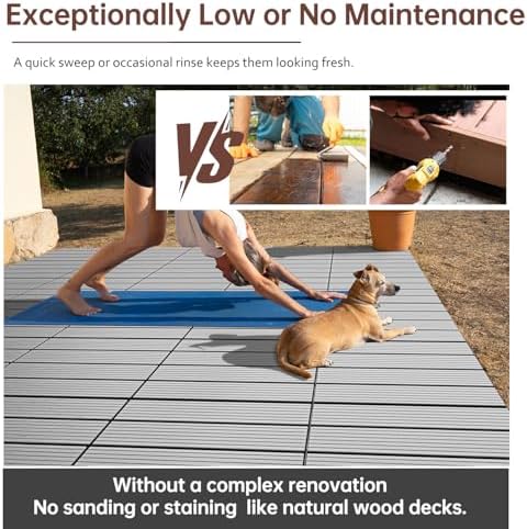 EchoDeck Interlocking Deck Tiles, 27 Pack Patio Tiles Outdoor Interlocking All - Image 7