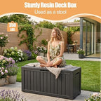 Outdoor Storage Box, Waterproof 100 Gallon Resin Deck Box - Image 4