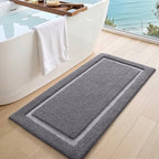 Color&Geometry Bathroom Rugs, Microfiber Bath Rugs, Dark and Light Grey - Image 2