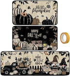 SATINIOR 3 Pcs Fall Kitchen Rugs and Mats Black Pumpkin Non Slip Floor Mats by SATINIOR