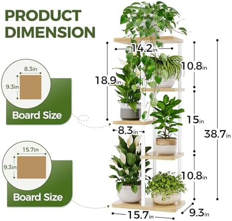 Bamworld Plant Stand 5 Tier Corner Shelf - Image 4