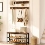 HOOBRO Hall Tree with Bench, Coat Rack Shoe Bench Set, Entryway Shoe Rack with - Image 2