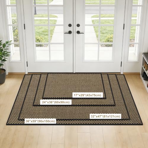 LEKEEPGO Front Door Mat 32"x47", Indoor Non Slip Washable Entry Mat - Image 2