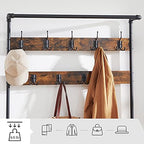 VASAGLE Coat Rack and Storage Bench, Hall Tree - Image 5