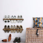 MyGift 30 Inch Rustic Burnt Wood Hanging Shoe Rack Wall Mounted Storage - Image 4