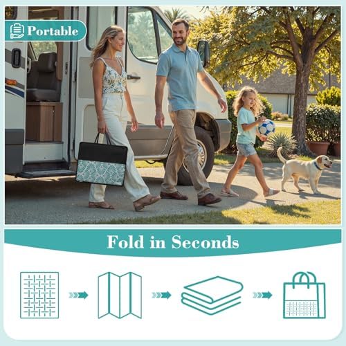 Lahome Outdoor Rugs for Picnic Camping 6x9 - Image 4