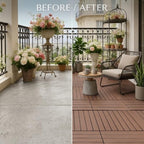 Interlocking Deck Tiles, Plastic Patio Flooring, 22 Pack, All-Weather Plastic - Image 5