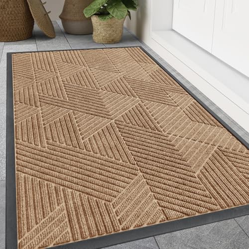 Smiry Front Door Mat Outside Entrance, Low Profile Rubber Doormat by Smiry