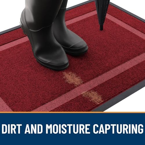 OLANLY Front Door Mat Outside 33x21, All-Season Heavy-Duty Rubber Doormat - Image 5