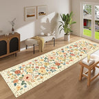 DUKINO 2.6x10 Hallway Runner Rug Washable Kitchen Rug Non Slip Beige Yellow - Image 3