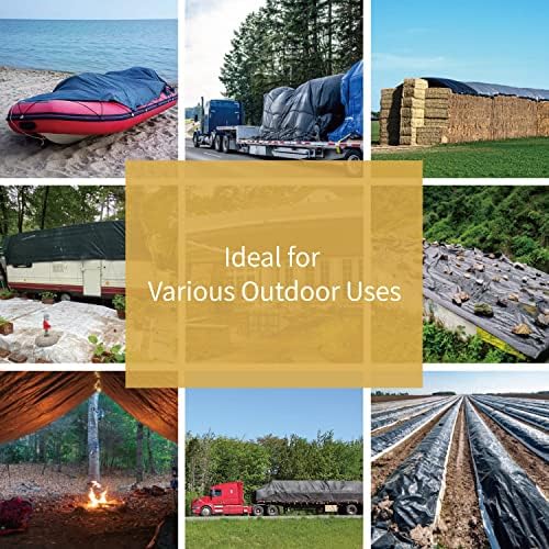 GUARD SHIELD Tarps Heavy Duty Waterproof 10x10 Feet Black Poly Tarp Cover - Image 5