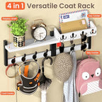 29'' White Coat Rack Wall Mount - Image 5