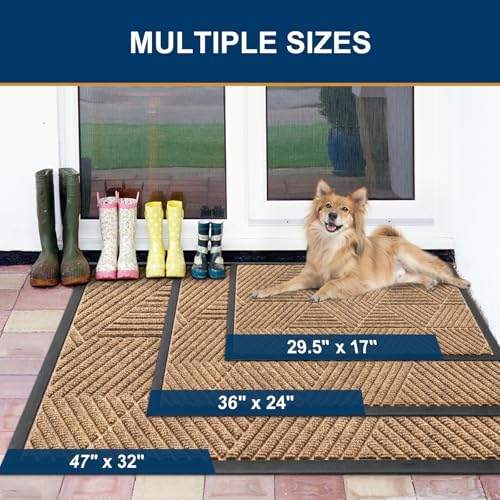 Smiry Front Door Mat Outside Entrance, Low Profile Rubber Doormat - Image 2