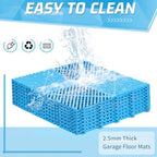 Barydat 72 Pcs 12x12 Garage Floor Tiles Interlocking Drainage, Light Blue - Image 6