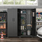 72.8" H Metal Broom Closet Storage Cabinet, Garage Storage Cabinet - Image 2