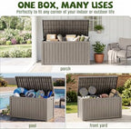 320 Gallon Outdoor Storage Box, Deck Box Waterproof, Toy Storage Bin - Image 6