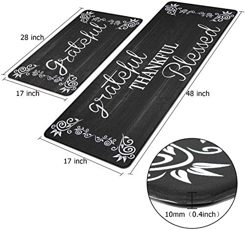 HEBE Anti Fatigue Kitchen Mat Set of 2 Non Slip Cushioned Kitchen Mats - Image 5