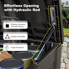 DRATO 180 Gallon Outdoor Storage Box Waterproof, Resin Large Deck Box - Image 2