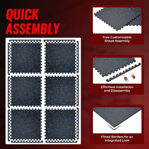 SUPERJARE 0.79'' Extra-Thick 6 Pcs 24 Sq Ft Exercise Equipment Mats - Image 5