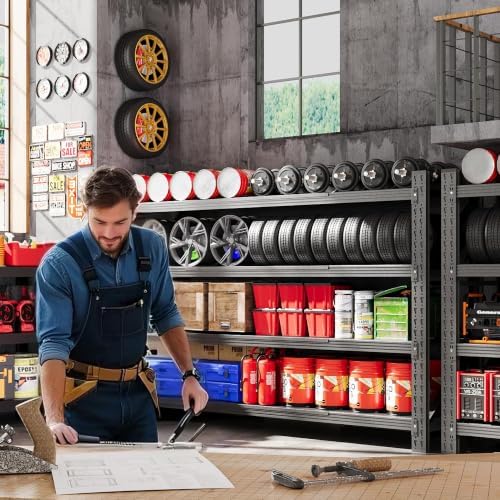 48” Wide Heavy Duty Metal Garage Shelving, Adjustable Storage Shelf - Image 3