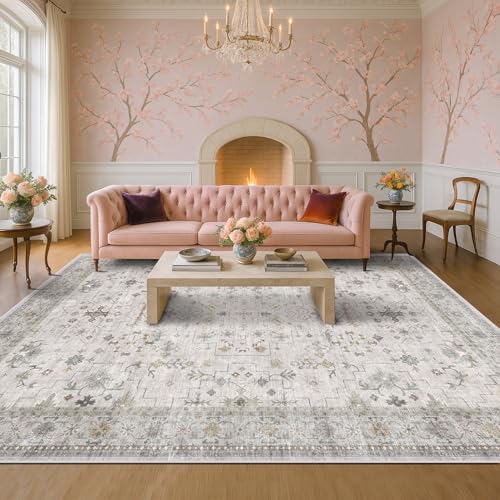 Large Light Gray & Sage 10x14 Living Room Rug - Image 6