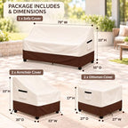 Rileytee 5 Pcs Patio Furniture Covers Waterproof - Image 2