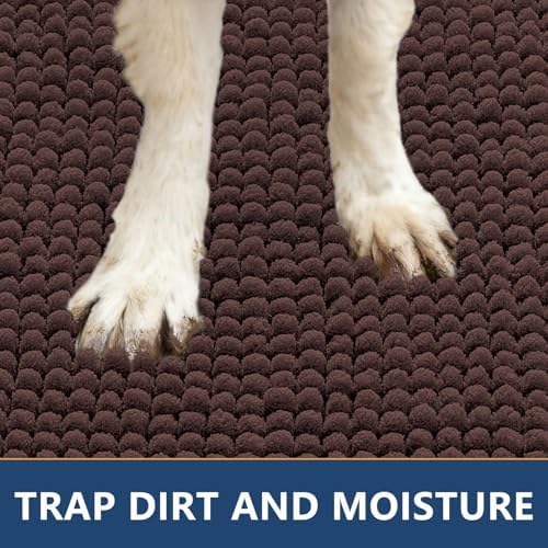 Smiry Dog Door Mat for Muddy Paws 24x16, Absorbent Low-Profile Doormats - Image 4