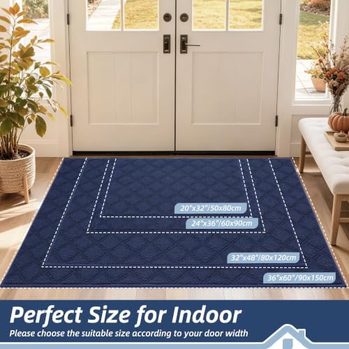 BEQHAUSE Dirt Trapper Door Mat 36" x 60" Non-Slip Washable - Image 2