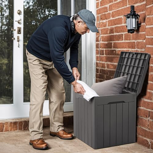 Devoko 31 Gallon Waterproof Outdoor Storage Box Resin Deck Box Lockable and UV - Image 2