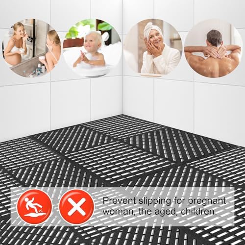 MYFAMIREA Modular Interlocking Cushion 12 Pack 11.8" x 11.8" Rubber Floor Tiles - Image 6