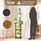 LASZOLA Hanging Plant Stand Holder Indoor Outdoor Tall, 4 Tier Black - Image 2