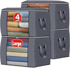 Fab totes 90L Clothes Storage, Foldable Thick Fabric Blanket Storage Bags by Fabtotes