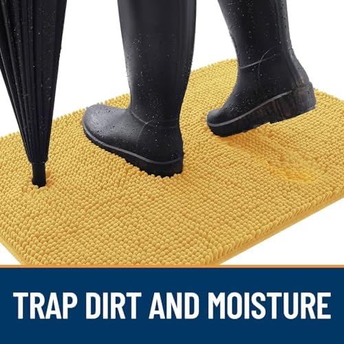 OLANLY Dog Door Mat for Muddy Paws 59x32, Super Absorbent Chenille Mud Mat - Image 2