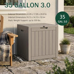 Outdoor Storage Box, 35 Gallon Waterproof Deck Box - Image 2