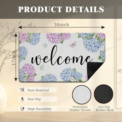 Purple and Blue Hydrangea Welcome Mats Doormat - Image 3