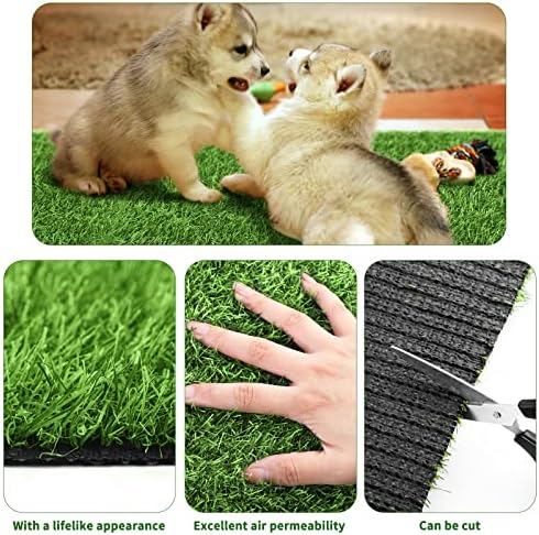Aodaer 48 Pack Artificial Grass Mat 12 x 12 Inch Fake Grass Square Mat - Image 4
