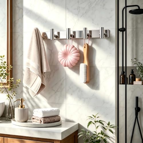 Wall Mounted Coat Rack-5 Hooks, Heavy Duty Stainless Steel Wall Hooks - Image 3