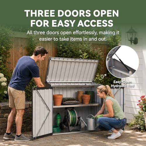 Aoxun Outdoor Storage Cabinet 20Cu.Ft Metal Storage Shed - Image 4