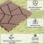 44 Pack Plastic Interlocking Patio Deck Tiles Waterproof All Weather - Image 3