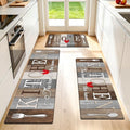 Kitchen Rugs Set 3 Piece, Non Slip Kitchen Mat by Elevateyourspacewithstorageoptions