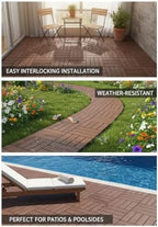 Interlocking Deck Tiles, Outdoor Patio Flooring, 44 Pack All Weather Waterproof - Image 6