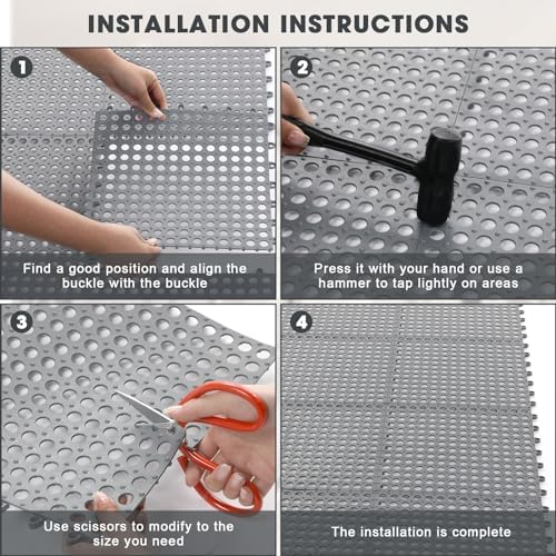 Drydiet 8 Pack Drainage Tiles Modular Interlocking Floor Tiles - Image 4