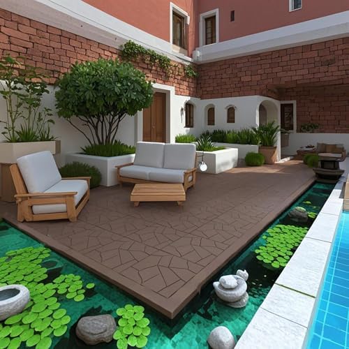 44 Pack Plastic Interlocking Deck Tiles 12" x 12" Interlocking Rubber Floor - Image 6