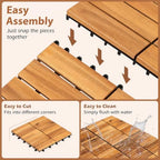 Goplus 54-Pack Acacia Wood Interlocking Deck Tiles - Image 7